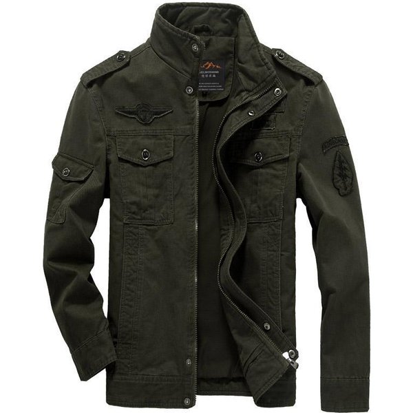 Chaqueta Militar De OtoñO E Invierno VersióN Para Hombre Chaqueta Gruesa De AlgodóN Lavado AlemáN 3XL Black-image