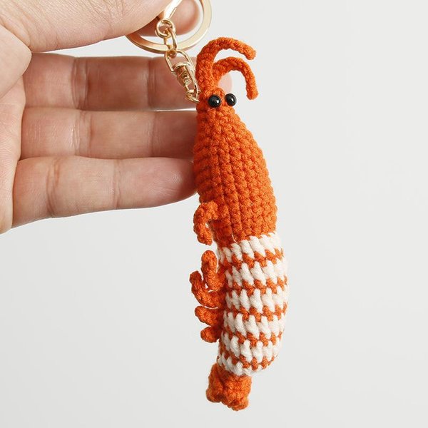 Llavero Divertido De Calamar De La Serie Crochet Hecho A Mano Crochet MuñEco De Calamar Lindo Llaveros Para Colgante De Bolso Llaveros De CamaróN Tejido Personalizado Multi-image