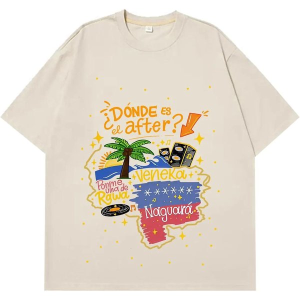Rawayana ¿Donde Es El After_ Tour 2026 Camiseta GráFica Para Hombre Mujer Tendencia EstéTica Camiseta Verano Holgada Casual Camisetas De AlgodóN Top L-image