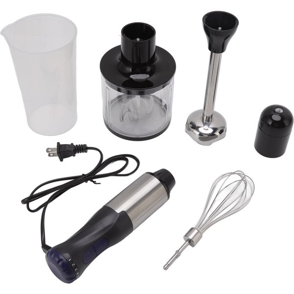 Batidora De Mano Multifuncional 4 En 1 Acero Inoxidable Procesador De Alimentos Vaso Mezclador 700Ml 500Ml Carne L-image