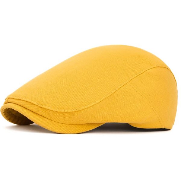 Brytyjski Retro OśMiokąTny Beret MęSki Wiosenno-Letni Czapka Forward Damska Czapka Malarza Czapka Gazeciarza Style2 żółTy-image