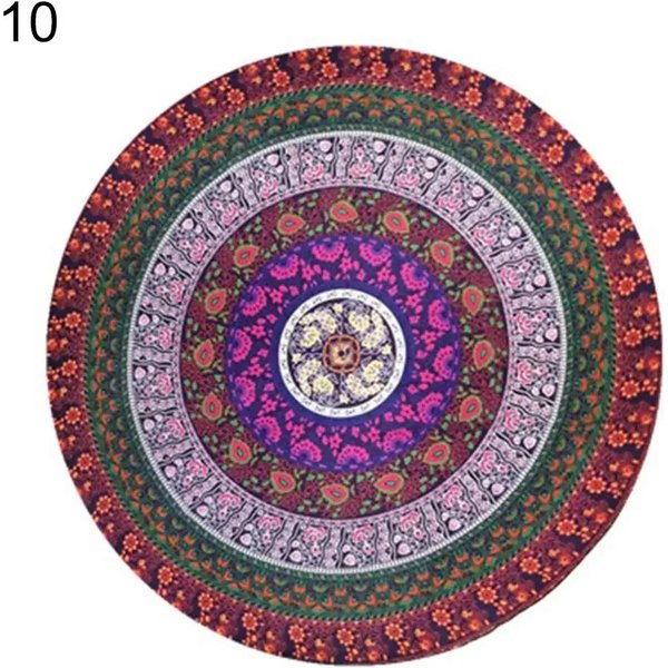 DużY RęCznik PlażOwy Mandala Dla DorosłYch Vintage OkrąGłY Szyfonowy Szal ChroniąCy Przed SłOńCem RęCznik PlażOwy Mata Do Jogi Na ZewnąTrz Piknik 100X100Cm-image
