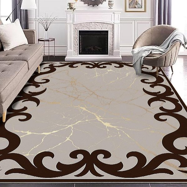 Alfombra De Sala De Estar Sofá Alfombra Mesa De Centro Dormitorio Cabecera Hogar Antideslizante 120 * 160Cm-image
