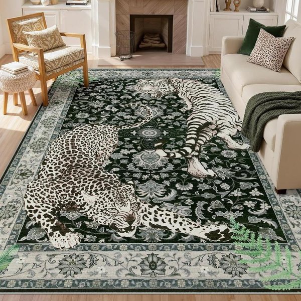 Bohemian Leopard Dywanik Do Salonu I Sypialni, ŚLiska Mata PodłOgowa Do Biura, Dywan Do Jadalni, Dekoracja Domu 80X120Cm 31X47Inch-image