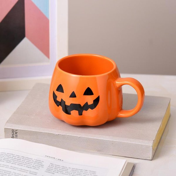 Kreatywny Prezent Na Halloween Dyniowy Kubek Ceramiczny Retro KreskóWkowy Kubek Dla Pary ŚWiąTeczny Kubek Ceramiczny Kubek Do Picia Wody 301-400Ml-image