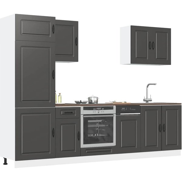 Conjunto De Armarios De Cocina, Calamar, 7 Piezas, Negro-image