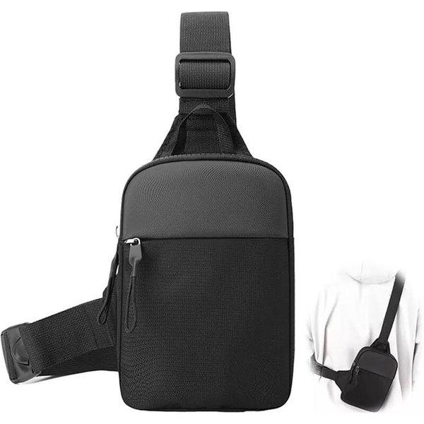 Bolso Cruzado Unisex De Nailon Ligero Bolso De Pecho Casual Simple Bolso De Hombro De Moda Para Parejas Bolso Bandolera De Viaje De Gran Capacidad Gray-image