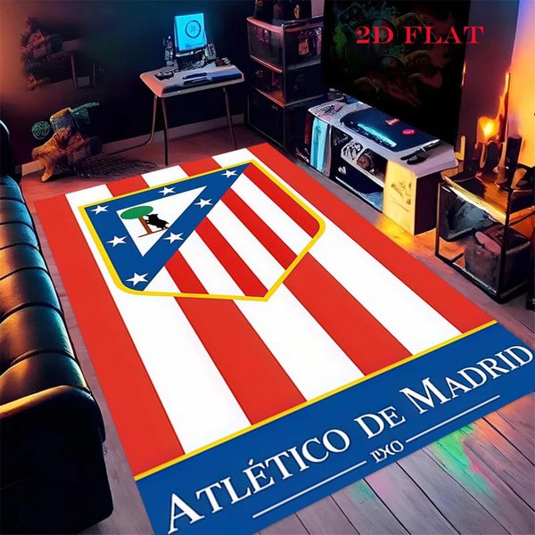 Alfombra Para Atleti Para Sala De Estar, Dormitorio, Hogar, DecoracióN De Sofá, Alfombrilla Antideslizante Para Jugar NiñOs 100X120Cm( 39X47In )-image
