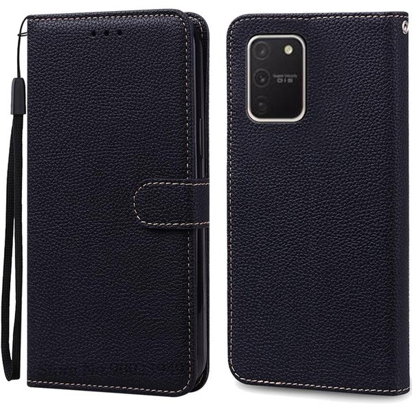 Etui Na Samsung Galaxy S10 Lite G770F Silikonowe Luksusowe SkóRzane Etui Z Klapką Dla Samsung S10 Lite Etui Galaxy S10Lite Pokrowiec Portfelowy For Samsung S10 Lite Czarny-image