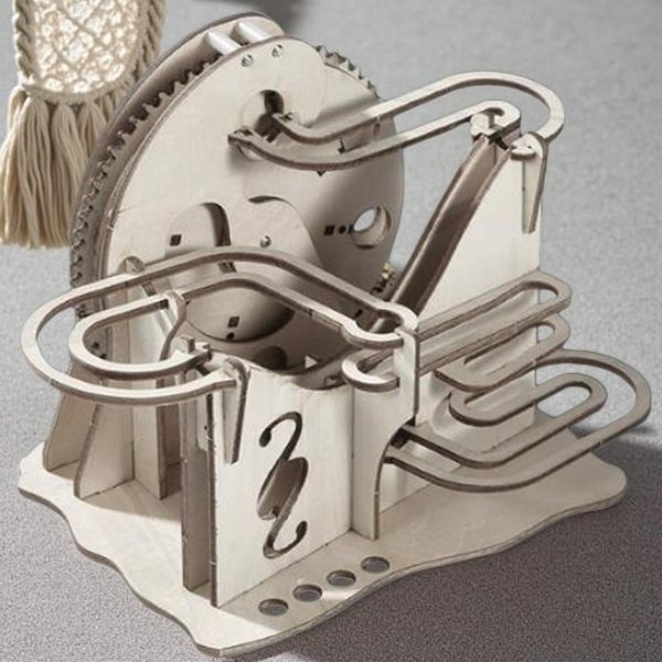 Ouzey Drewniany Tor Kulkowy 3D Z MłYnem Wodnym - Mechaniczny Model Do Samodzielnego MontażU, Edukacyjna Zabawka Stem Dla DorosłYch I NastolatkóW W Wieku 14+-image