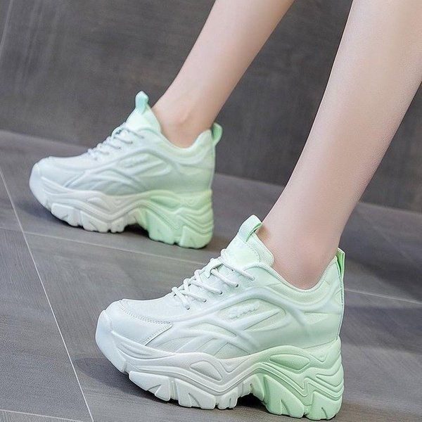 Buty Tatusia Damskie Wiosna I Jesień Nowe Muffin Pojedyncze Buty Modne Wszechstronne Platforma Sportowe Casualowe Buty 40 Gray-image