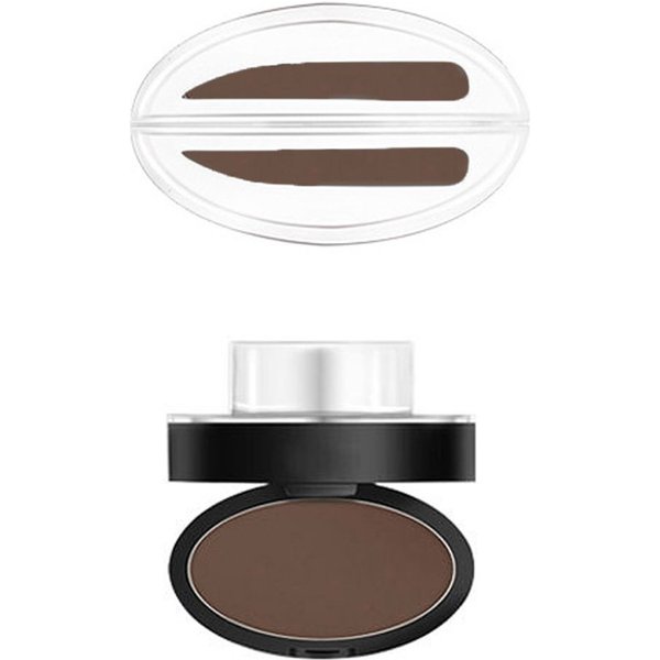 Koloryzacja Szybki Makijaż Stempel Do Brwi PiecząTka Do Brwi Stemple Do Brwi Paleta Puder Do Brwi Straight Eyebrow Ciemny Kolor BrąZowy-image