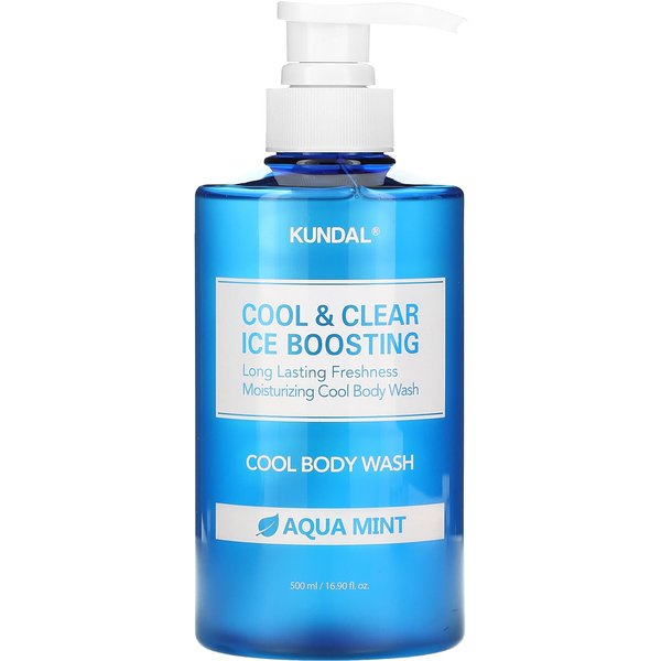 Kundal, Refrescante Y Clarificante Ice Boosting, Gel De Ducha Refrescante, Menta AcuáTica, 16.9 Fl Oz (500Ml) Blue-image