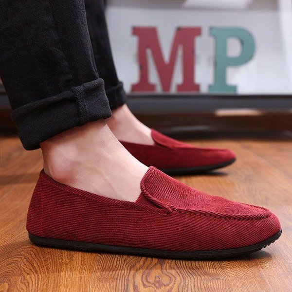Obuwie MęSkie MęSkie Buty PłóCienne Strzemię Na Jedną Stopę MęSkie Buty Na Co Dzień OddychająCe Stare Buty Z Tkaniny PekińSkiej 38 Czerwony-image