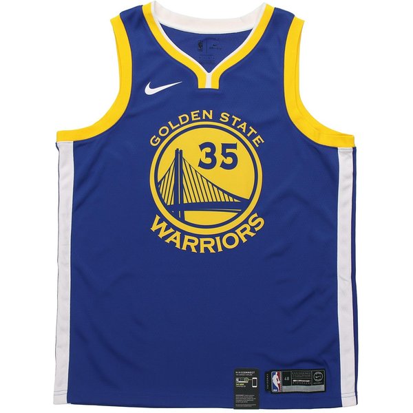 Camiseta De Baloncesto Nike Kevin Durant Golden State Warriors, EdicióN Fan, NúMero 35 Hombre Tops Azul 864475-496 XL Yellow-image