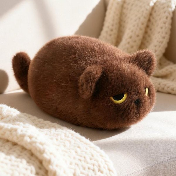 Seria MiaucząCy Kot Pluszowa Zabawka MięKki Puszysty KrąGłY Kot Wypchana Lalka Uroczy Kociak Sofa WystróJ Domu Prezent Urodzinowy Dla Kobiet DziewcząT 17Cm-image