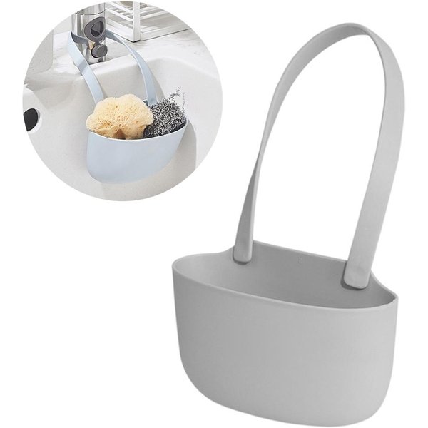 Soporte Para Esponjas De Fregadero Colgante Organizador De Fregadero Soporte Para Esponjas Cesta Para Esponjas De Fregadero De Cocina Gris-image