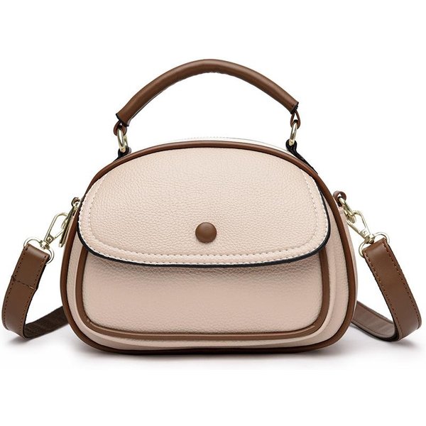 Nuevo Bolso Multicapa Para Mujer Moderno Simple Para Madre De Mediana Edad Bolso Para TeléFono MóVil Bolso Bandolera De Hombro ÚNico Con Textura De Alta Calidad Beige-image