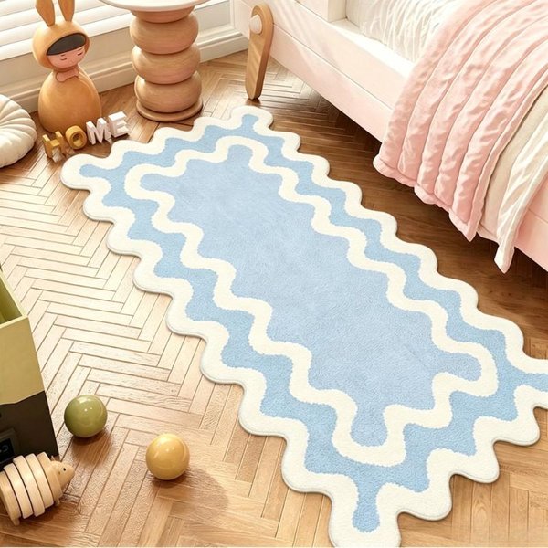 Minimalistyczne Dywany Do Salonu Kolor Dopaminowy WystróJ Sypialni Dywan Sztuka Nieregularny KształT Pluszowy Dywan Puszysty MięKki Domowy Dywanik PodłOgowy 60X140Cm-image