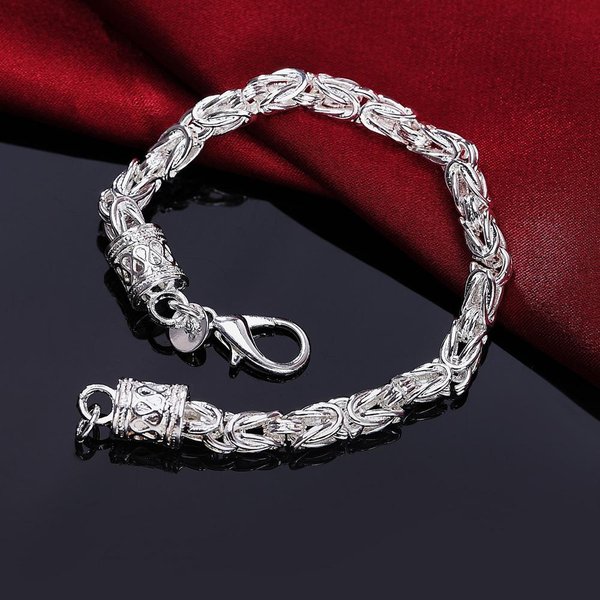 Pulsera De Plata De Ley 925 Con Cabeza De DragóN Para Mujer, JoyeríA Para Boda, Compromiso Y Fiesta. 20Cm Black-image