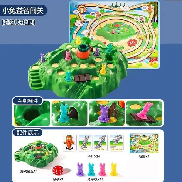 Trampa Para Conejos Zanahoria Tablero De Mesa Juego De Defensa DesafíO Fiesta Familiar Padre-Hijo Aprendizaje Interactivo Enfocado En El Juego De Rompecabezas Juguete Regalo W13163WW--image