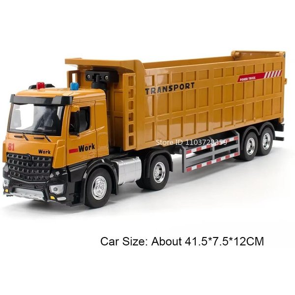 1:24 Model CiężAróWki Kontenerowej Miniaturowe Zabawki Stop Metal Diecast Wywrotka Cysterna Modele PojazdóW DźWięK ŚWiatłO Drzwi Otwierane Na Prezenty Dla Dzieci-image