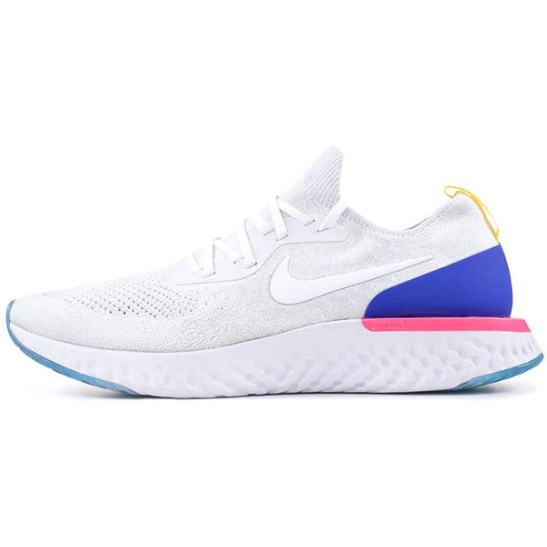 Nike Epic React Flyknit Blanco Azul Racer Rosa Explosivo AQ0067-101 39-image