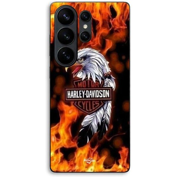 Etui Dla Samsung Galaxy S26 Ultra Harley Davidson Orzeł Ogień Maniacase Czarny-image