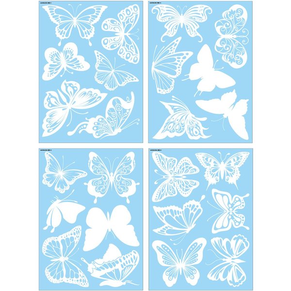 4 Hojas De Pegatinas AnticolisióN Para Ventanas, Adhesivos Para Ventanas Con Tema De PáJaros Diy, Pegatinas De Vidrio De PVC ExtraíBles Type 1-image