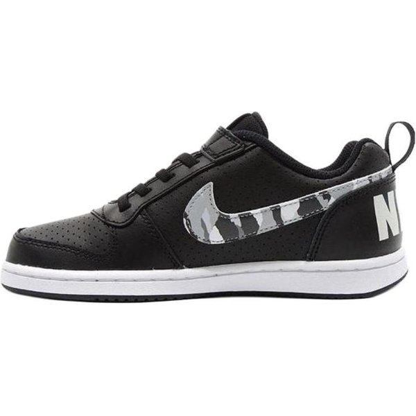 Nike Court Borough Low VersáTiles CóModas Antideslizantes Duraderas Ligeras CañA Baja Zapatillas De Skate Para NiñOs Negras Blancas 870025-005 28 Black-image