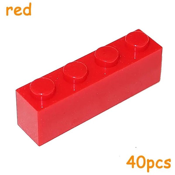 40 Piezas 3010 3066 Ladrillos 1X4 Puntos Gruesos PartíCulas De Ensamblaje MOC Bloques De ConstruccióN 1*4 Hazlo TÚ Mismo Juguete Creativo Centrado En El Aprendizaje Ideal Para NiñOs Rojo-image