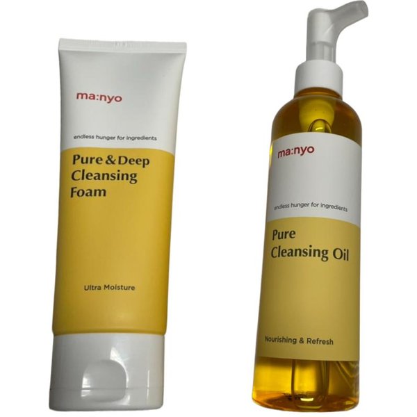 Manyo Factory Pure Cleansing Oil 145Ml + Deep Cleansing Foam 100Ml Zestaw White-image