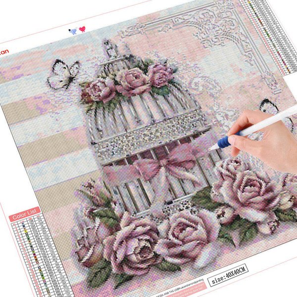 Pintura Diamante 5D Punto De Cruz Flor Nueva Llegada Bordado Diamante Mosaico DecoracióN Completa Hogar 30X30Cm-image