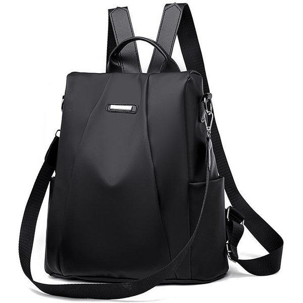 Kobiety Nylon Plecak Wodoodporne Oxford Tkaniny PodróżNe Torby Na Ramię Plecak AntykradzieżOwy Torby Szkolne Czarny-image