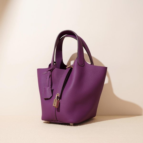 Bolso De Cesta De Cuero De Capa Superior Bolso De Cuero DiseñO De Nicho Para Mujer Textura De Alta Calidad Gran Capacidad Bolso De Mano Bolso Cubo Blue-image