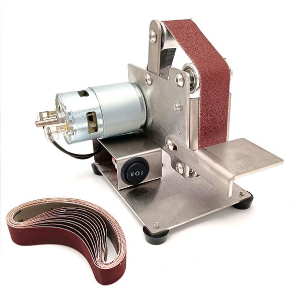 Amoladora Multifuncional, Mini Lijadora De Banda EléCtrica, Pulidora Artesanal, Cortadora De Bordes Type4 Plata-image