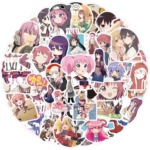 55 Piezas Doki Doki Literature Club Pegatinas De Graffiti Equipaje Taza De Agua PapeleríA TeléFono MóVil PortáTil DecoracióN Pegatinas Diy Gray-image