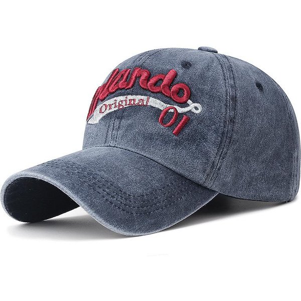 Gorra De BéIsbol Vintage Bordada Con Letras Para Exteriores, Lavada, Para Hombre Y Mujer, Casual, Protector Solar, De Visera Curva, Gorra Vieja Adjustable-image