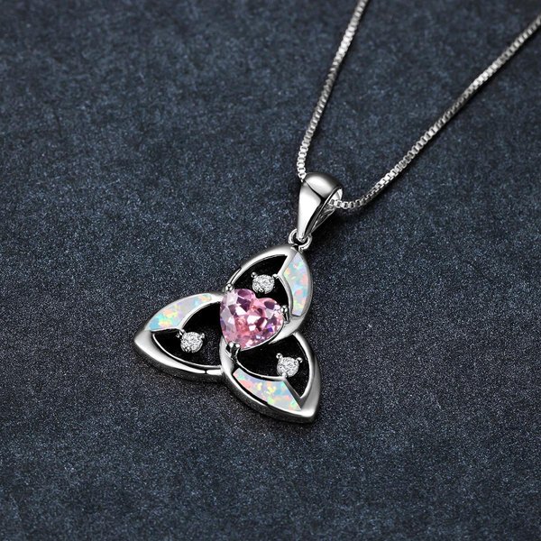 Nuevo Collar Con Colgante De Flor De Tres Hojas Rosa Oro Rosa JoyeríA Elegante Y De Alta Gama-image
