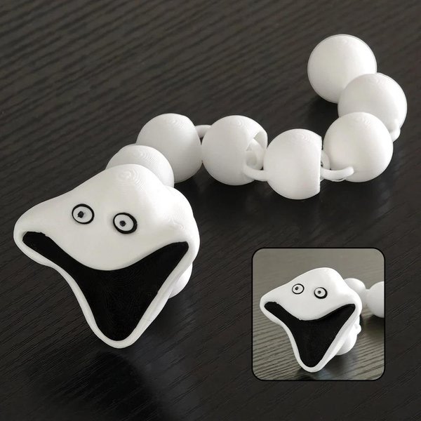 Bloop Monstruo Marino Impreso En 3D Flexible Articulado Juguete Para Fidget – Devorador De Mar Criatura De Las Profundidades Coleccionable, Juguete De Escritorio Para Alivio Del EstréS Gray-image