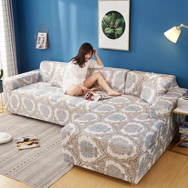 Sofa NarożNa W KształCie Litery L Sofa Cubre Elastyczna Narzuta Na Sofę RozciąGliwe Pokrowce Na Sofy Do Salonu 3-Seater 190-230Cm-image