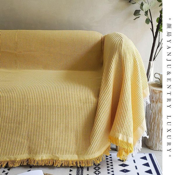 Funda De Sofá Waffle Cubierta Completa AlgodóN Sofá Cuatro Estaciones Funda De Sofá Universal Todo Incluido 180*130CM-image