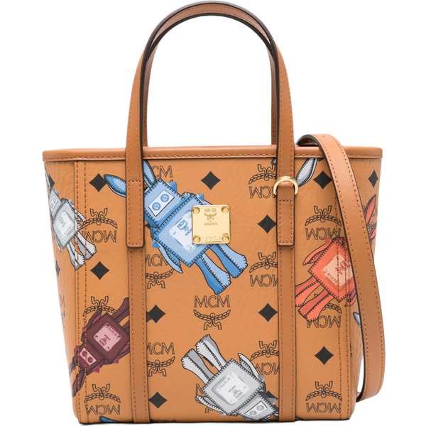 Mcm Toni KróLik Print Visetos Torba Tote Damskie Torby Tote Koniak MWPGSMT07CO001 Basic Set (Bag+Dust Bag)-image