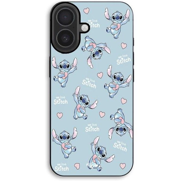 Etui Na Telefon - Maniacase - Iphone 17 - Silikon Tpu - MięKkie - Stitch MiłOść Serce RóżOwe Czarny-image