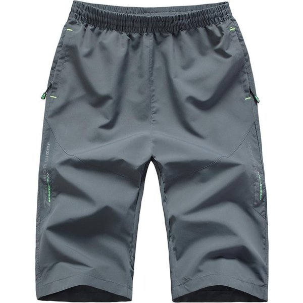 Letnie Sportowe SkróCone Spodnie SzybkoschnąCe DużE Rozmiary MęSkie Spodnie Casualowe 3/4 Cienkie MęSkie Spodenki Treningowe Modne LuźNe M Gray-image