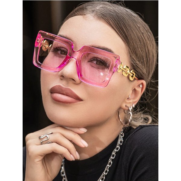 Stylowe Okulary PrzeciwsłOneczne Z DużYmi Oprawkami Retro ProstokąTne Okulary Outdoorowe Dla Kobiet Ochrona UV Ochrona UV 400 Okulary PrzeciwsłOneczne Oculos De Sol As Picture-image