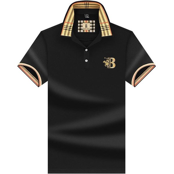 Camiseta De Verano Para Hombre Nueva Marca Paul Suelta Bordada Manga Corta Negocios Cuello Abatible Polo Para Hombre Xxxl Negro-image
