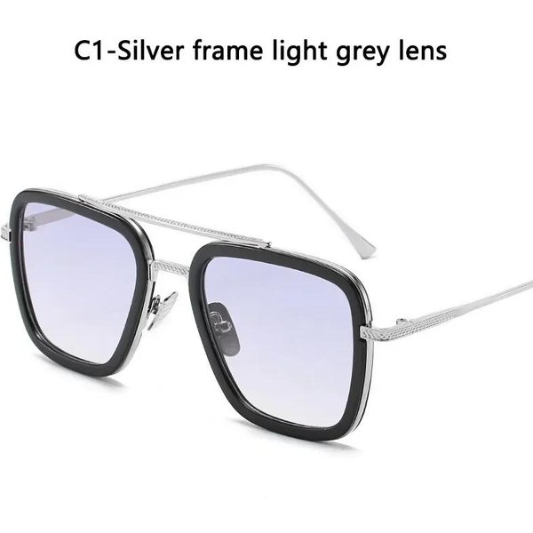 Okulary Tony'ego Starka W Stylu Steampunk Unisex Metalowa Oprawka Kwadratowe Okulary Do Jazdy Modne Odcienie Dla MężCzyzn Kobiet As Shown White-image