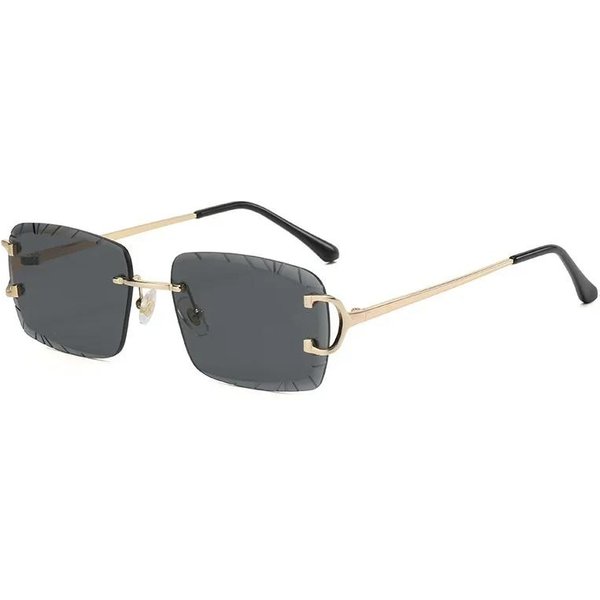 Modne Kwadratowe Okulary PrzeciwsłOneczne Vintage Damskie MęSkie Bezramkowe Okulary PrzeciwsłOneczne Bezrantowe Retro Luksusowa Marka Projektant Okulary UV400 As Picture-image