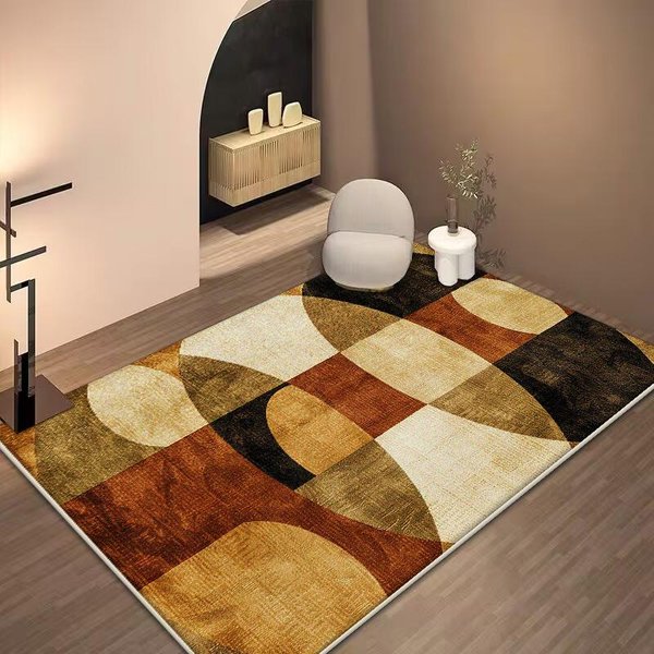 Skandynawski Abstrakcyjny Geometryczny Dywan Do Salonu Pluszowa Dekoracja Domowa Nowoczesna AntypośLizgowa Mata PodłOgowa Zmywalne Dywaniki Do Sypialni Szatni 180*280Cm-image